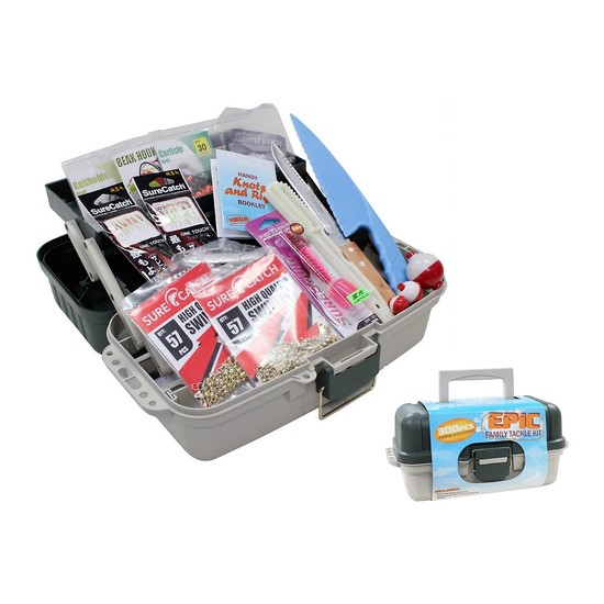 300 Piece Epic Family Fishing Tackle Kit - 2 Tray Fishing Tackle Box