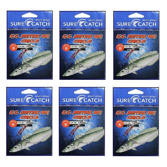 6 Pack of Surecatch King George Whiting Rigs with Chemically Sharp Circle Hooks