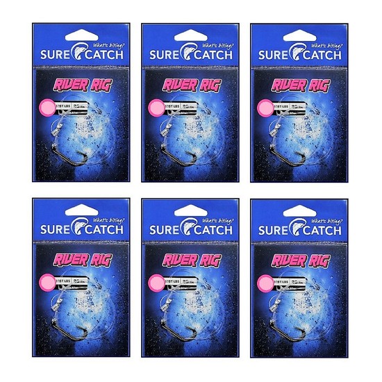 6 Pack of Surecatch Pre-Tied River Rigs with Bronze Hooks