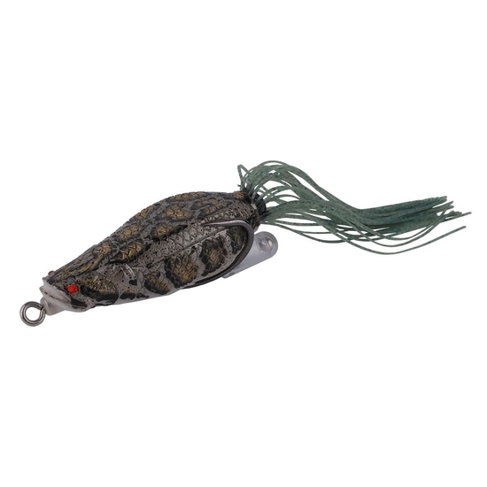 Zerek 80mm Clicker Frog Weedless Soft Frog Lure - Gold Serpent