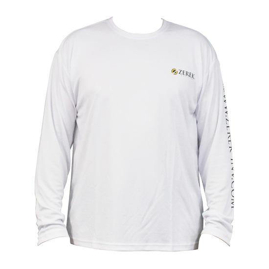 Zerek White Dry Fit Long Sleeve Fishing Shirt-UPF 25+ Long Sleeve Fishing Jersey