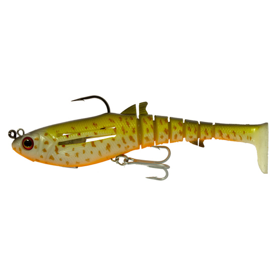 145mm Zerek Jighead Rigged Flat Shad X Soft Plastic Lure - Orange Belly Trout