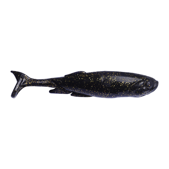 Zerek Inzeption Pulse Shad 5 Inch 10.5g Soft Plastic Lure 4 Pack - Black Rush