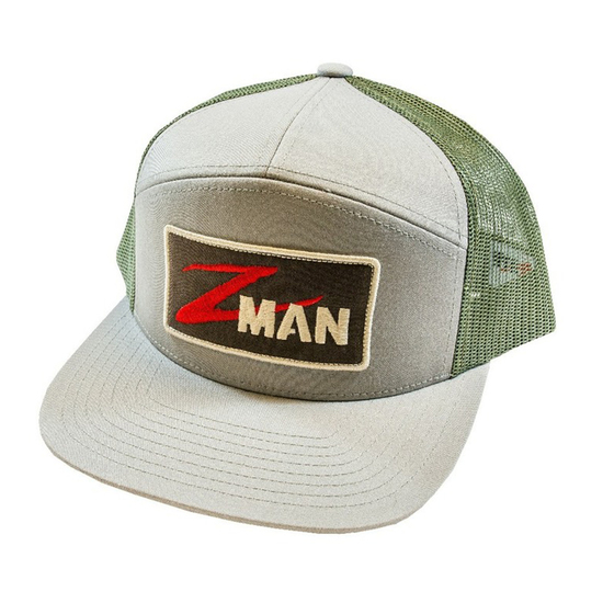 ZMan Flat Billz Khaki/Loden Trucker Fishing Cap with Adjustable Strap