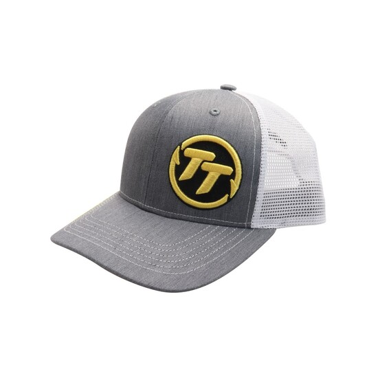 TT Fishing Heather Grey/White Premium Trucker Cap with Snap Closure