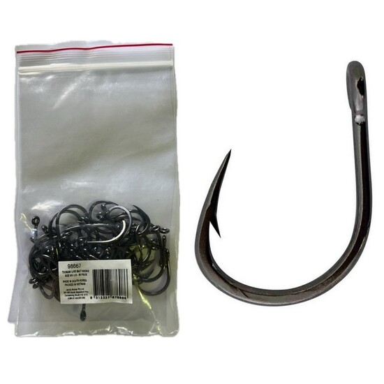 Tsunami Live Bait Rig 6/0 Hameçon 60lb Test - Lot De 5 - Neuf