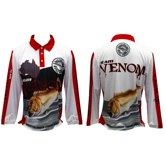 Team Venom Snapper Tournament Long Sleeve Fishing Shirt with Collar