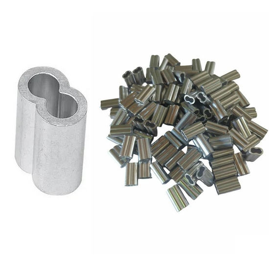 Aluminium Double Crimping Connector Sleeves – 5.0mm x 20mm