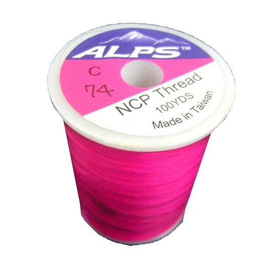 Alps 100yds of Deep Pink Rod Wrapping Thread - Size C (0.2mm) Rod Binding Cotton