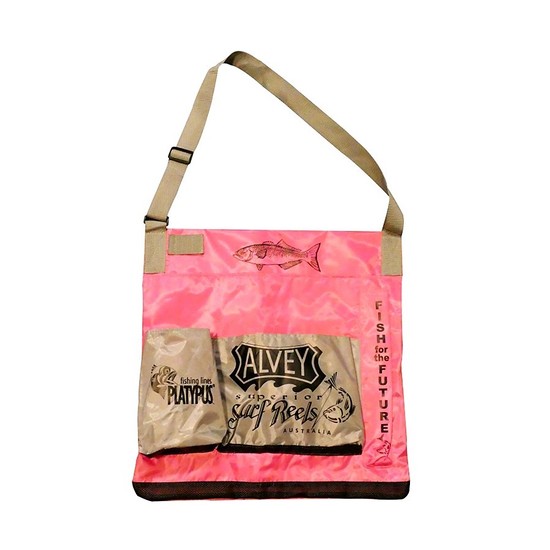 Pink Alvey Wading Bag - 2 Front Pockets with Mesh Bottoms For Drainage