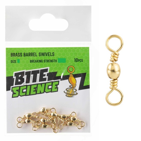 10 Pack of Bite Science Brass Barrel Fishing Swivels