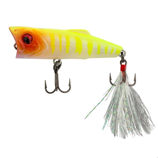 Zerek 50mm Poparazzi Top Water Popping Lure - Chartreuse Tiger