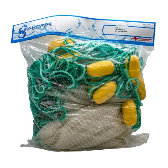 Seahorse 50ft Mono Bait Net with 3/4 Inch Mesh - 4'6 Drop - Drag Net