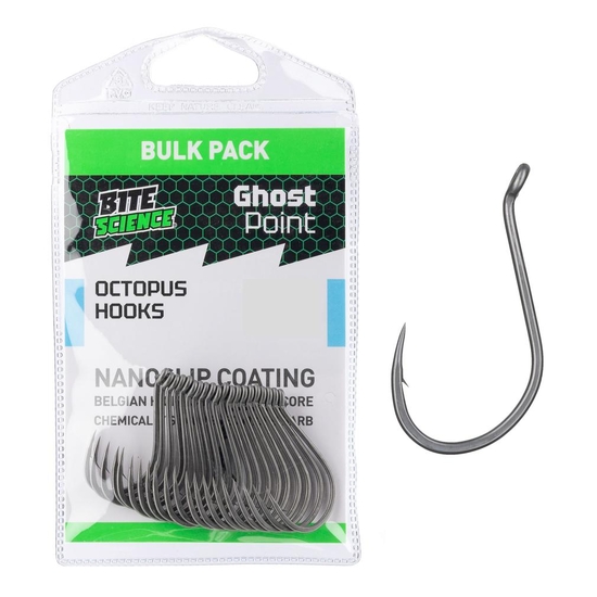 Bite Science Bulk 20 Pack of Ghostpoint Chemically Sharpened Octopus Hooks