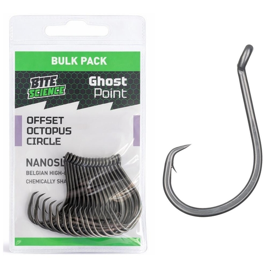 Bite Science Bulk 20 Pck of Ghostpoint Chemically Sharpened Octopus Circle Hooks
