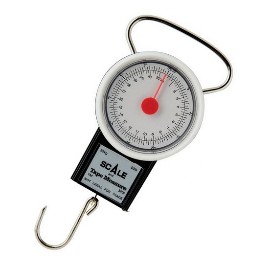 Berkley Portable 22kg Fish Weighing Scale with 1m Built-In Tape Measure