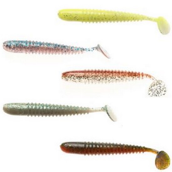 5 Pack of Berkley Powerbait 3.7 Inch T-Tail Shad Soft Plastic Fishing Lures