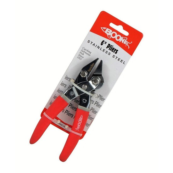 Boone 6 Inch Stainless Steel Fishing Pliers with Fishing Line Cutter