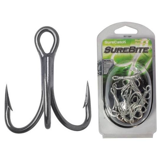 Surecatch C546 3X Strong Nickel Chemically Sharpened Treble Fishing Hooks