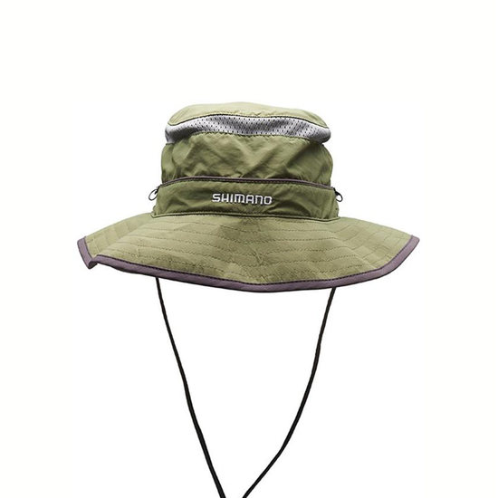 Shimano Olive Bucket Fishing Hat - Embroidered