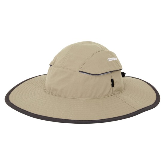 Shimano Wide Brim Fishing Hat with Draw String - UPF 50+ Sun Protection