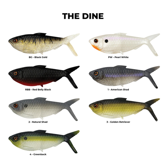 13 Fishing 3 Pack of The DIne 4.25 Inch Soft Body Swimbait Lure