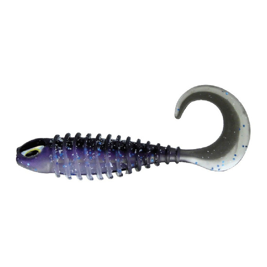 8 Pack of Chasebaits 2.25" Curly Baits Soft Plastic Fishing Lures-Purple Pearl