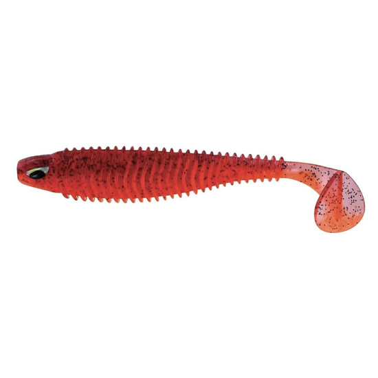 5 Pack of Chasebaits 4 Inch Paddle Bait Soft Plastic Fishing Lures -Blood Orange
