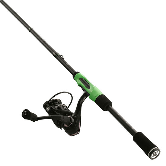 6'6 13 Code Black 4-8lb Rod and Reel Combo-2 Pce Spin Combo with 6 Bearing Reel