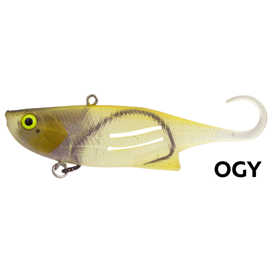 95mm Zerek Weedless Fish Trap Soft Vibe Fishing Lure - Olive Guppy