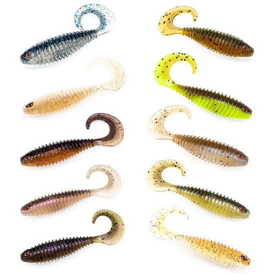 5 Pack of Chasebait 4 Inch Curly Bait Soft Plastic Fishing Lures
