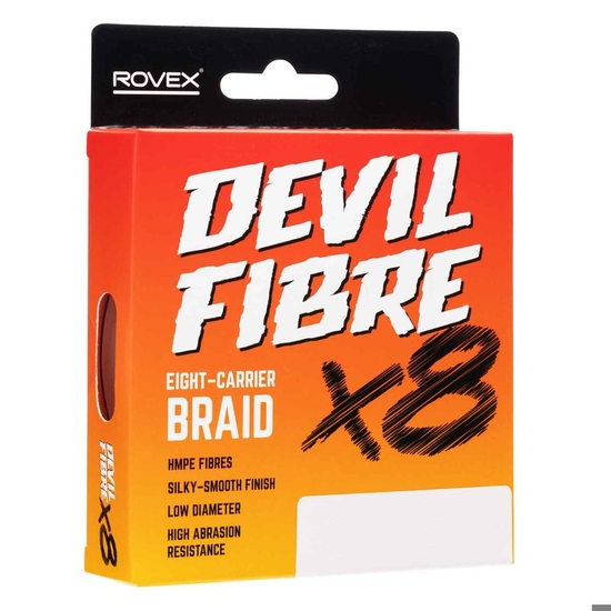 300yd Spool of Rovex Devil Fibre X8 Multi-Coloured 8 Carrier Fishing Braid