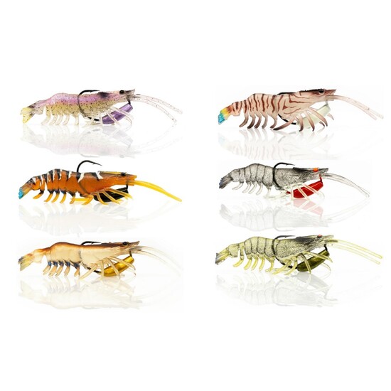 6 Pack of 60mm Chasebait Curly Prawn Soft Body Scented Fishing Lures - Gold  Shiner