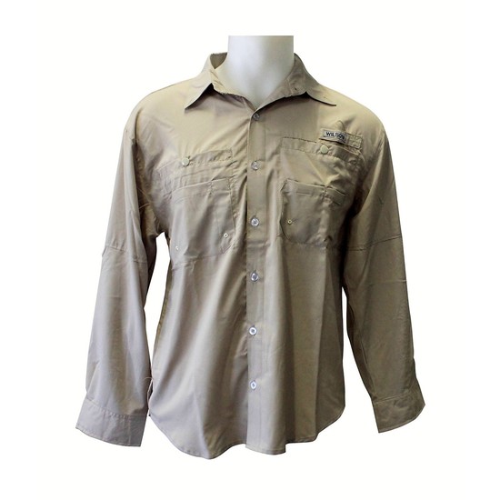 Wilson Beige Cool Change Long Sleeve Fishing Shirt -Lightweight Breathable Shirt