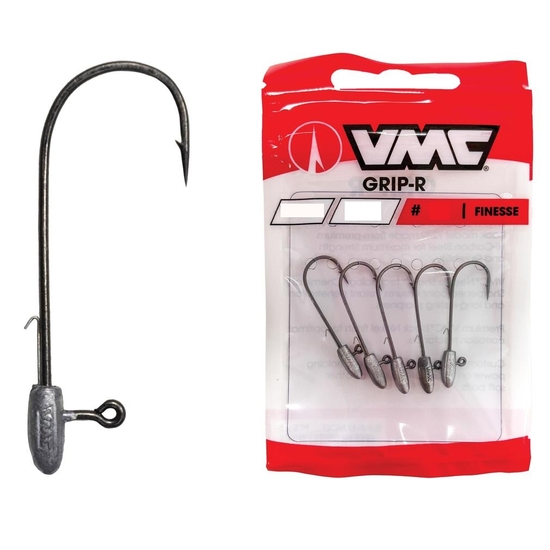 VMC 5 Pack of Grip-R Finesse Jigheads with Hidden Weight Wire Keeper