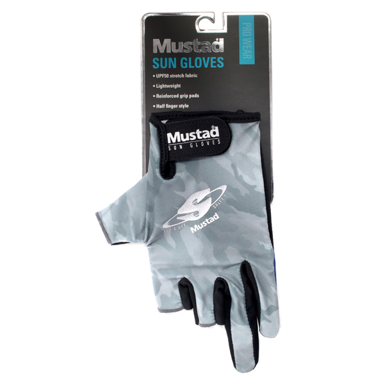 1 Pair of Mustad Sun Gloves - Lightweight UPF50 Fishing Gloves