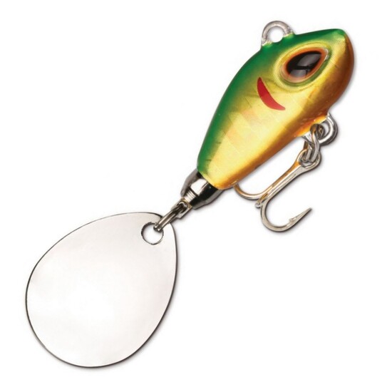 5cm/10gm Storm Gomoku Spin Vibration Lure with Flashing Tail-Hologram Green Gold