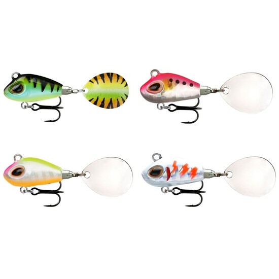 6cm Storm Gomoku Spin Vibration Lure with Flashing Tail Blade