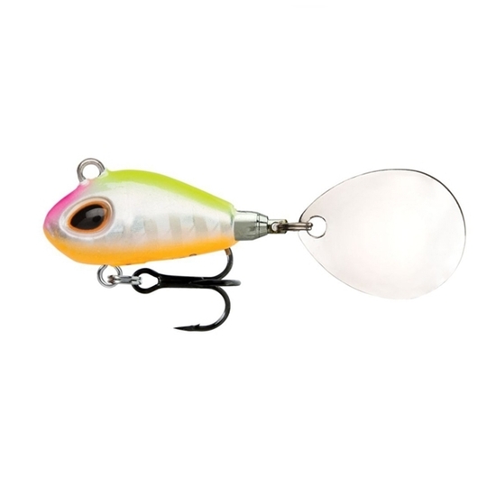 6cm Storm Gomoku Spin Vibration Lure - Hologram Pink Head/Chartreuse