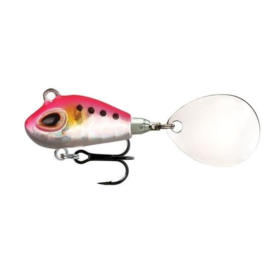 6cm Storm Gomoku Spin Vibration Lure with Flashing Tail Blade - Pink Sardine