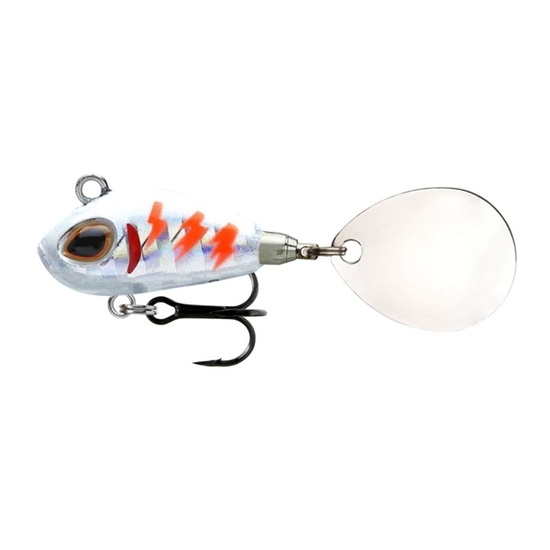 6cm Storm Gomoku Spin Vibration Lure with Flashing Tail Blade-Silver Pearl Orange