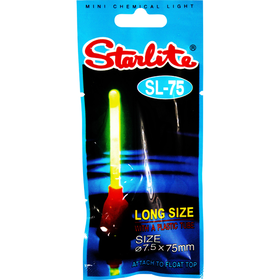 75mm Starlite Chemical Fishing Light with Tube - SL-75 Fluoro Glow Stick Light