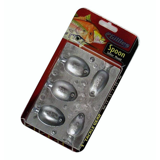 Gillies Spoon Sinker Mould Combo - Makes 5 Different Spoon Sinkers at a Time