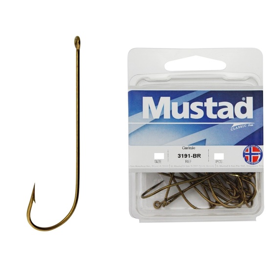 1 Box of Mustad 3191 Bronze Long Shank Carlisle Fishing Hooks