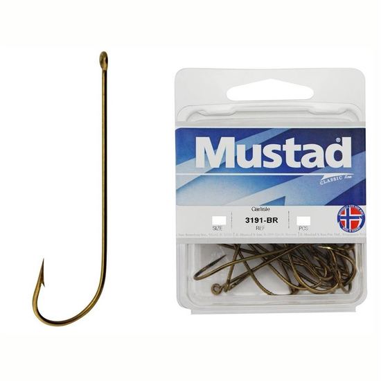 1 Box of Mustad 3191 Bronze Long Shank Carlisle Fishing Hooks