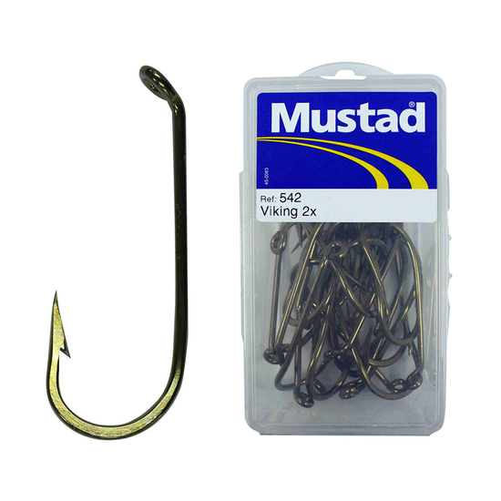 1 Box of Mustad 542 Bronze French Viking 2x Strong Fishing Hooks