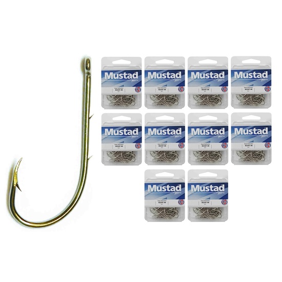 10 Boxes of Mustad 92247NI Beaked Baitholder Nickle Fishing Hooks