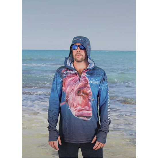 Hooked Gear Snapper Adult Hooded Long Sleeve Fishing Shirt
