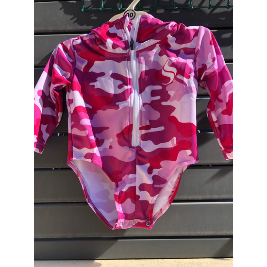Hooked Gear Pink Camo Hooded Baby Sun Suit