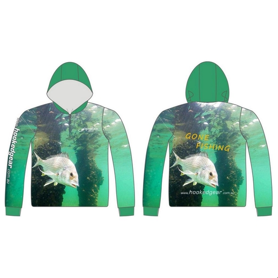 Hooked Gear Bream Kids Hooded Long Sleeve Fishing Shirt